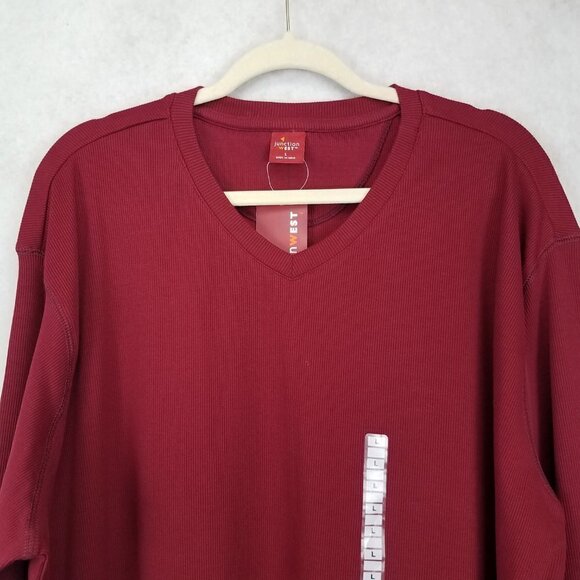 NEW Junction West Men's L V-neck Rubbed Pullover Top in Burgundy Red NWT - Picture 3 of 10
